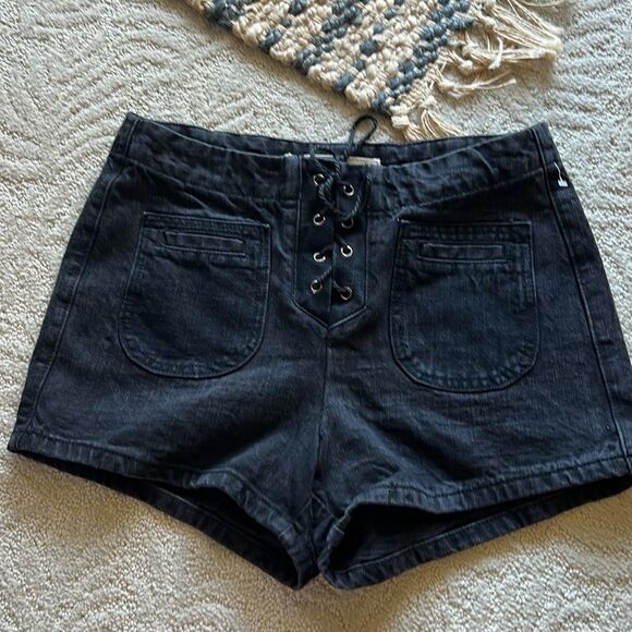 Brave Soul Mindy High Waisted Black Shorts Size 12/40 - Picture 4 of 11